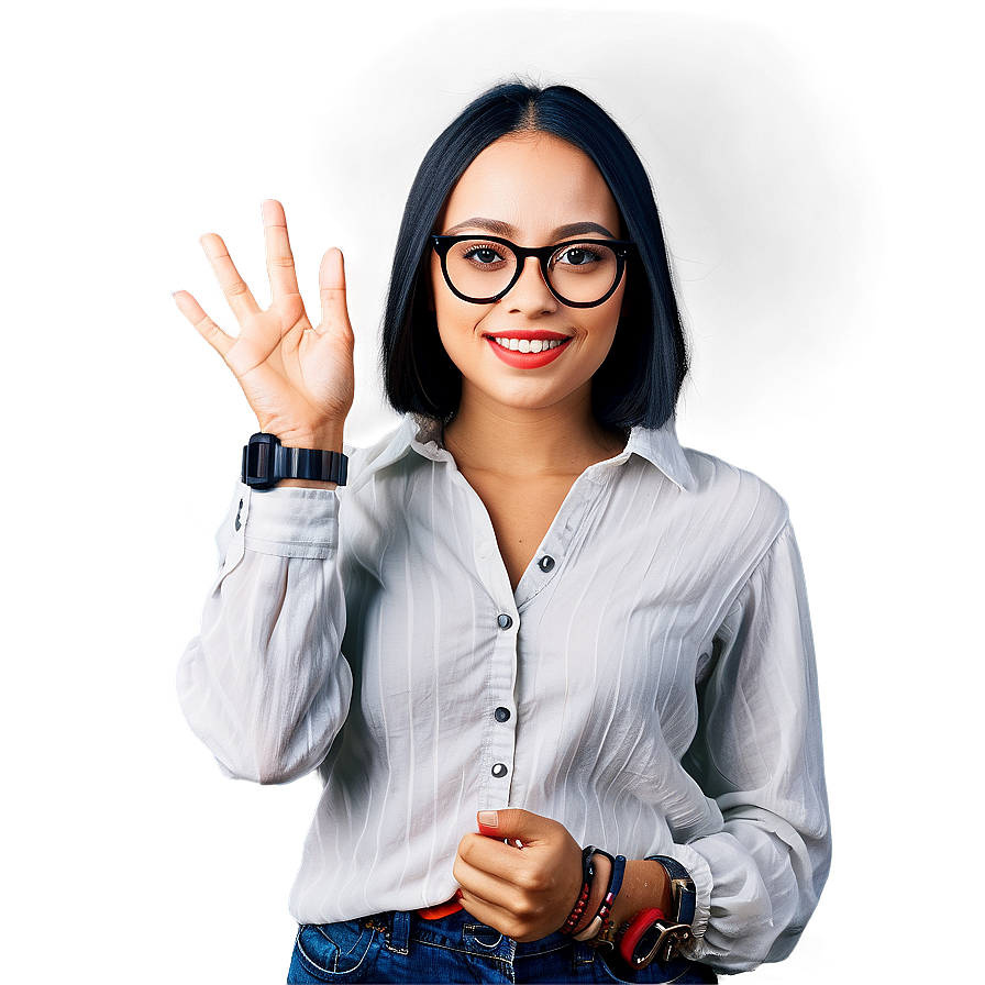 Lady With Glasses Png 06112024 PNG Image