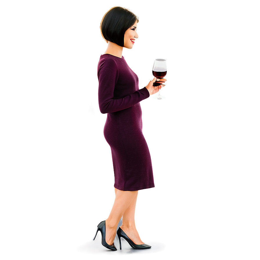 Lady With Wine Png 06112024 PNG Image