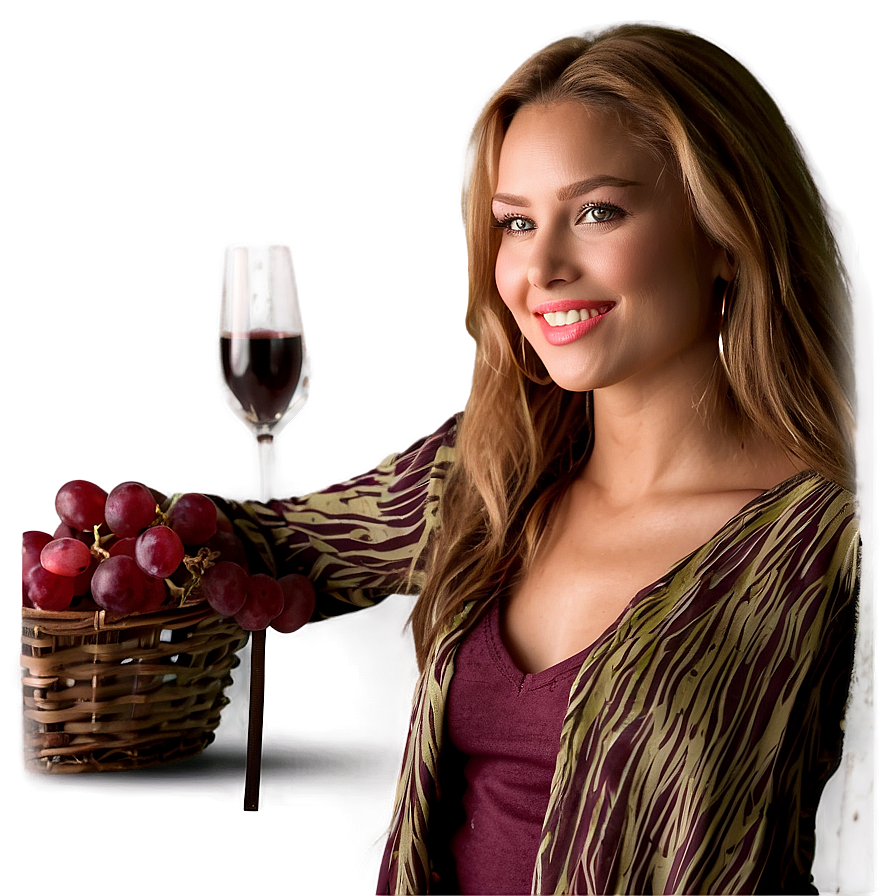 Lady With Wine Png 06112024 PNG Image