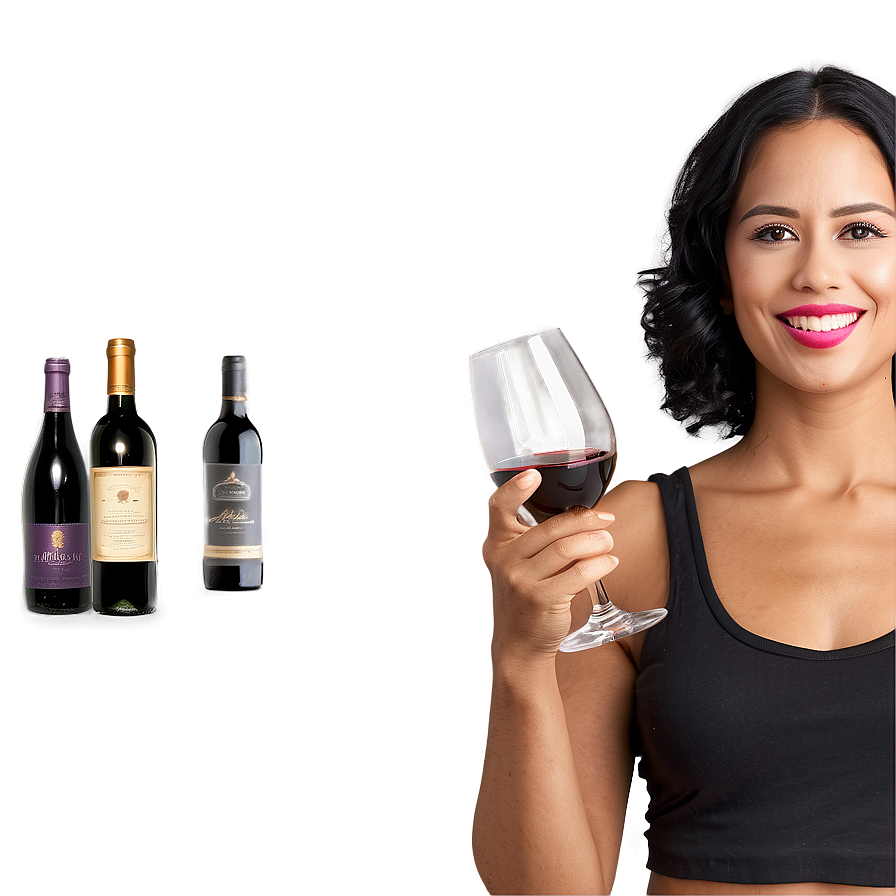 Lady With Wine Png Qxj62 PNG Image