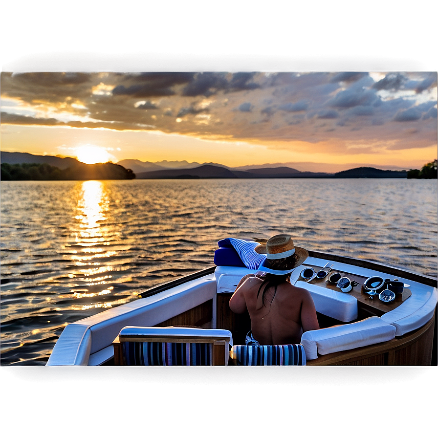 Lake Life Sunset Cruise Png Fun PNG Image