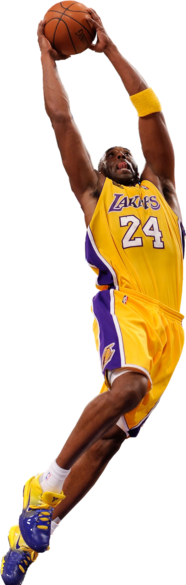 Lakers Player Dunking Action PNG Image