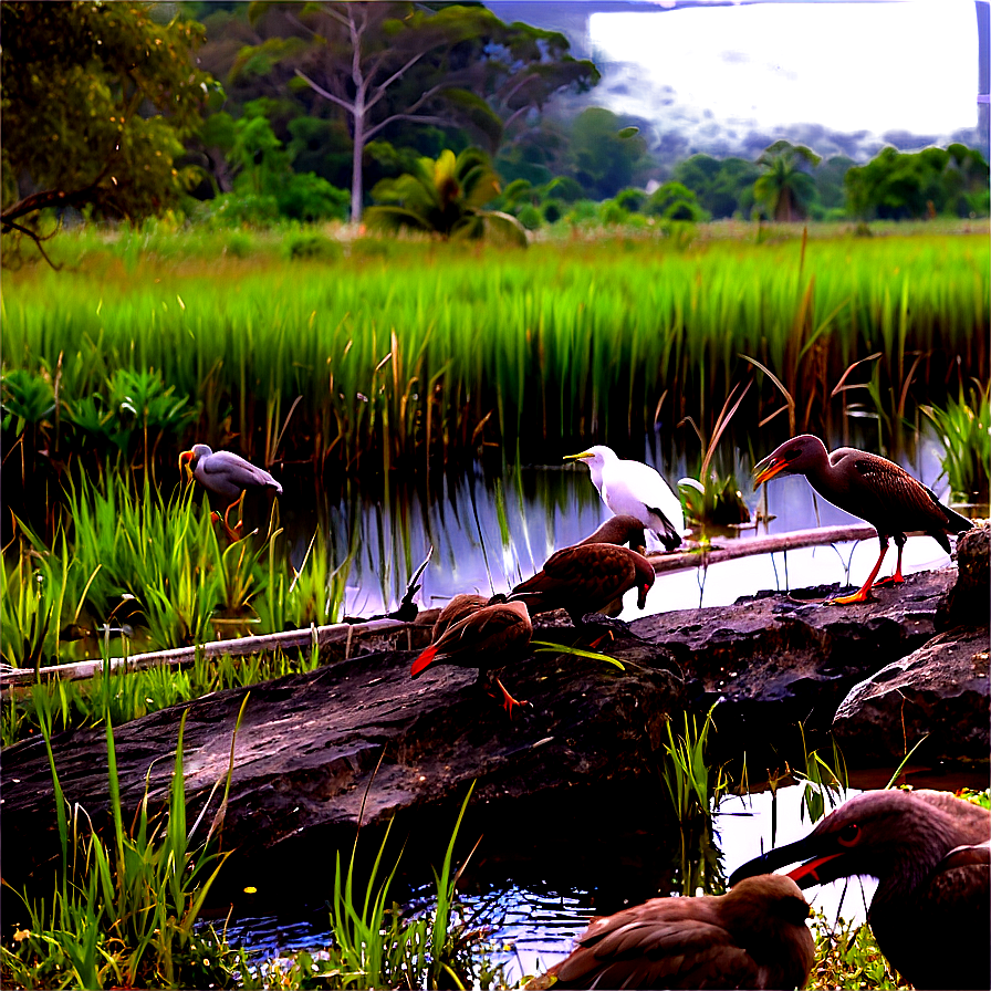 Lakeside Bird Watching Png Exn38 PNG Image