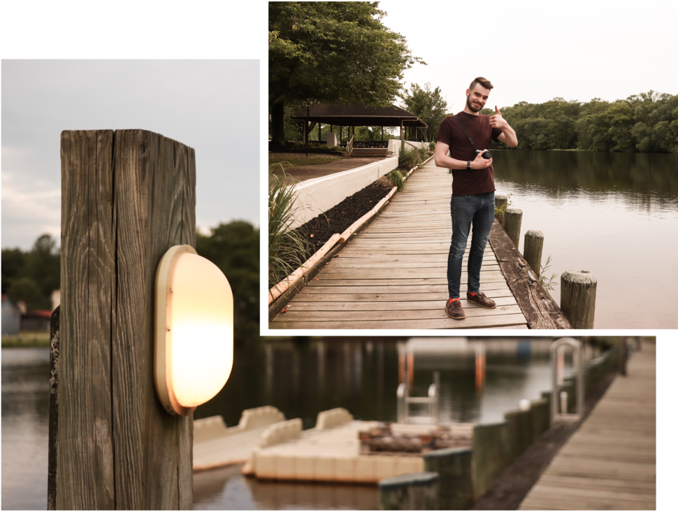 Lakeside Dock Collage PNG Image