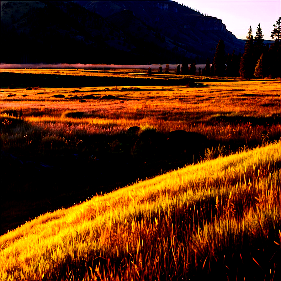 Lamar Valley Sunrise Yellowstone Png Nxy62 PNG Image