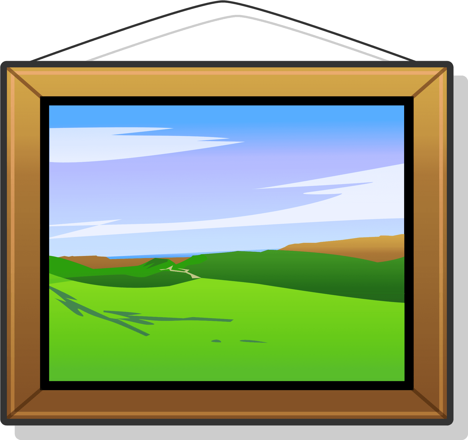 Landscape Paintingin Frame PNG Image