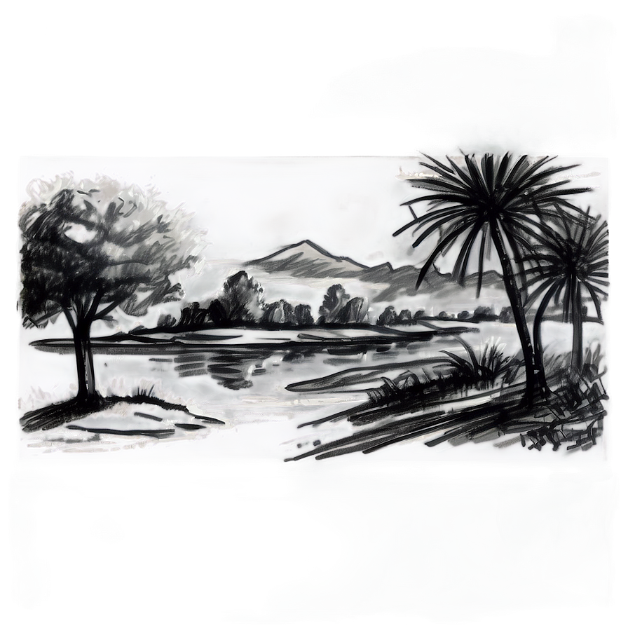 Landscape Sketch Drawing Png Vvq3 PNG Image