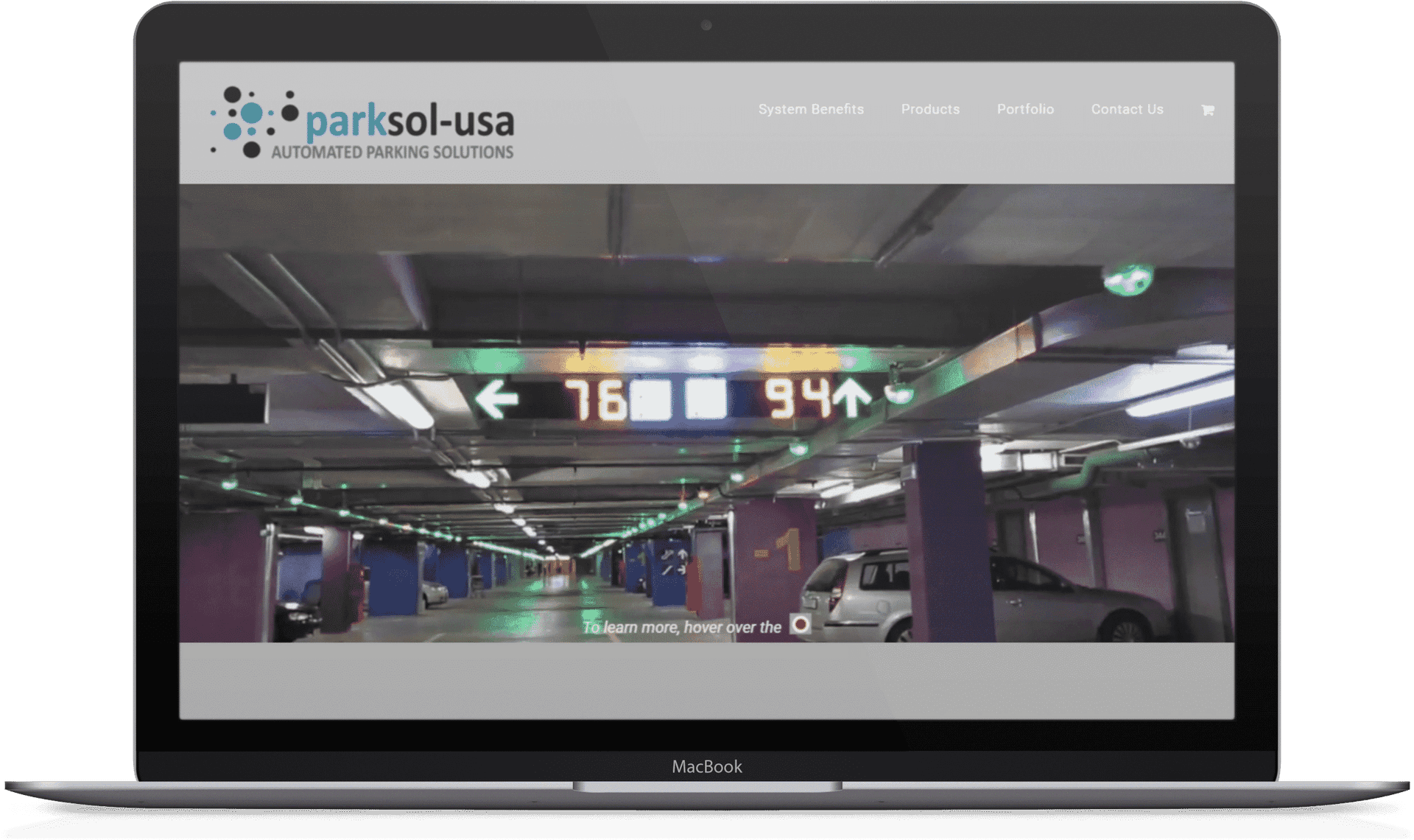 Laptop Mockup Automated Parking Solution Website PNG Image