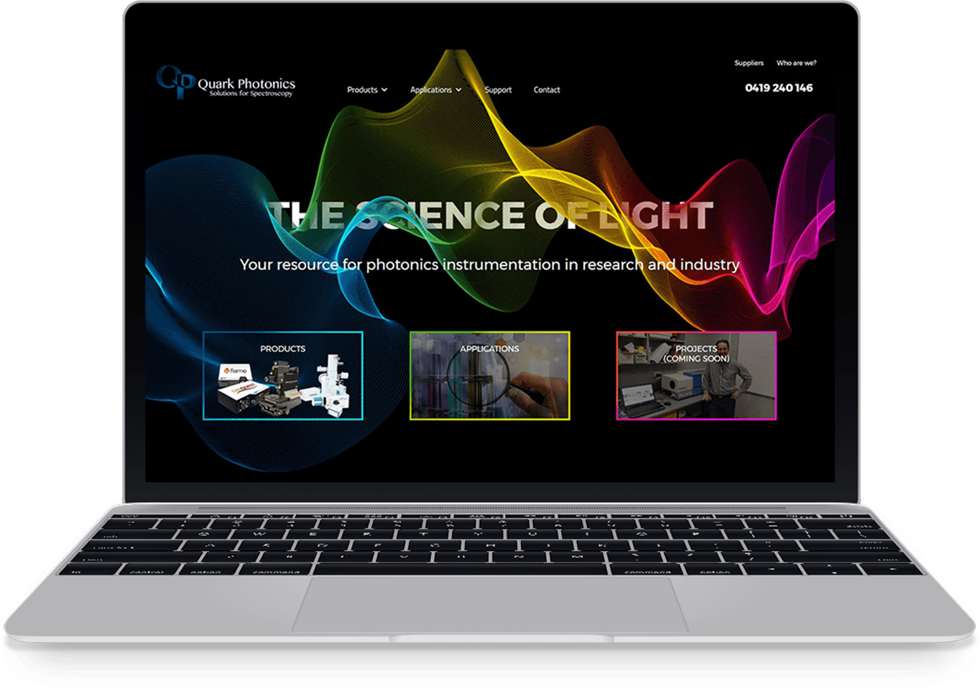 Laptop Mockup Photonics Website Display PNG Image