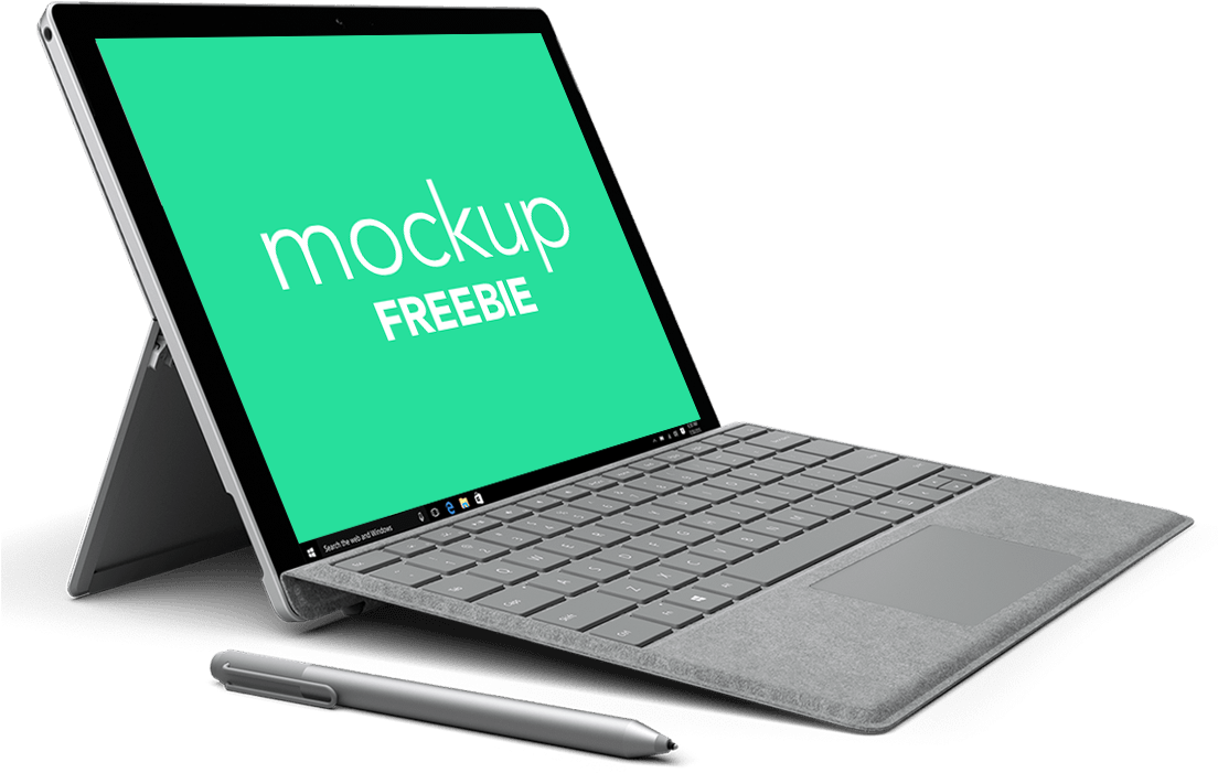 Laptop Mockupwith Digital Pen PNG Image