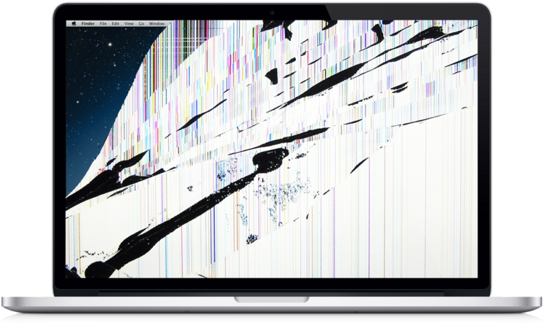 Laptop Screen Damage Visuals PNG Image