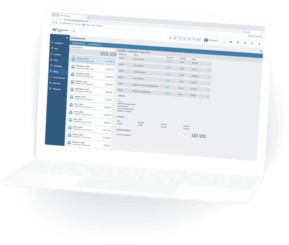 Laptop Screen Displaying Data Management Software PNG Image