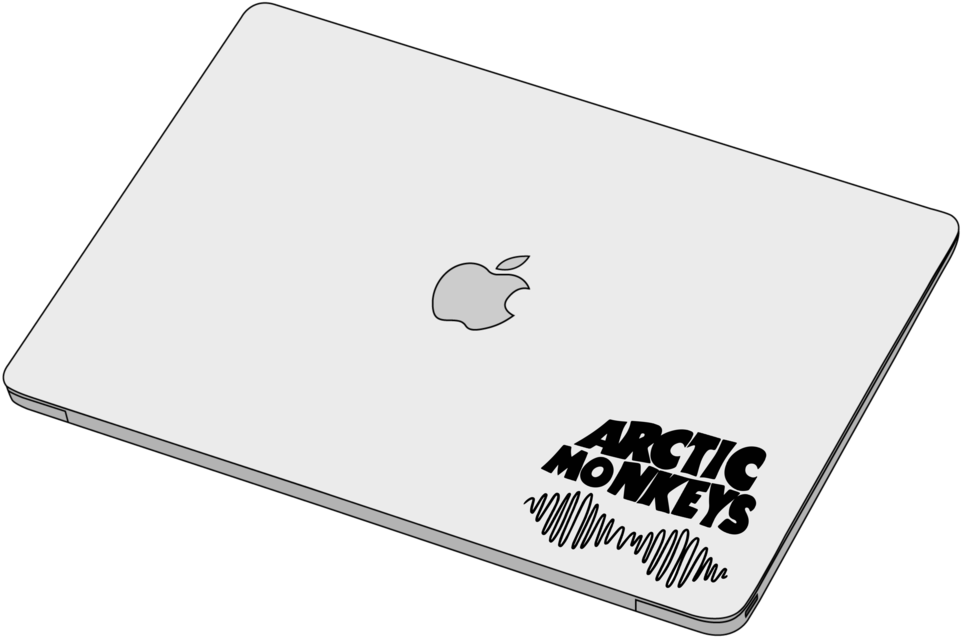 Laptopwith Arctic Monkeys Sticker PNG Image