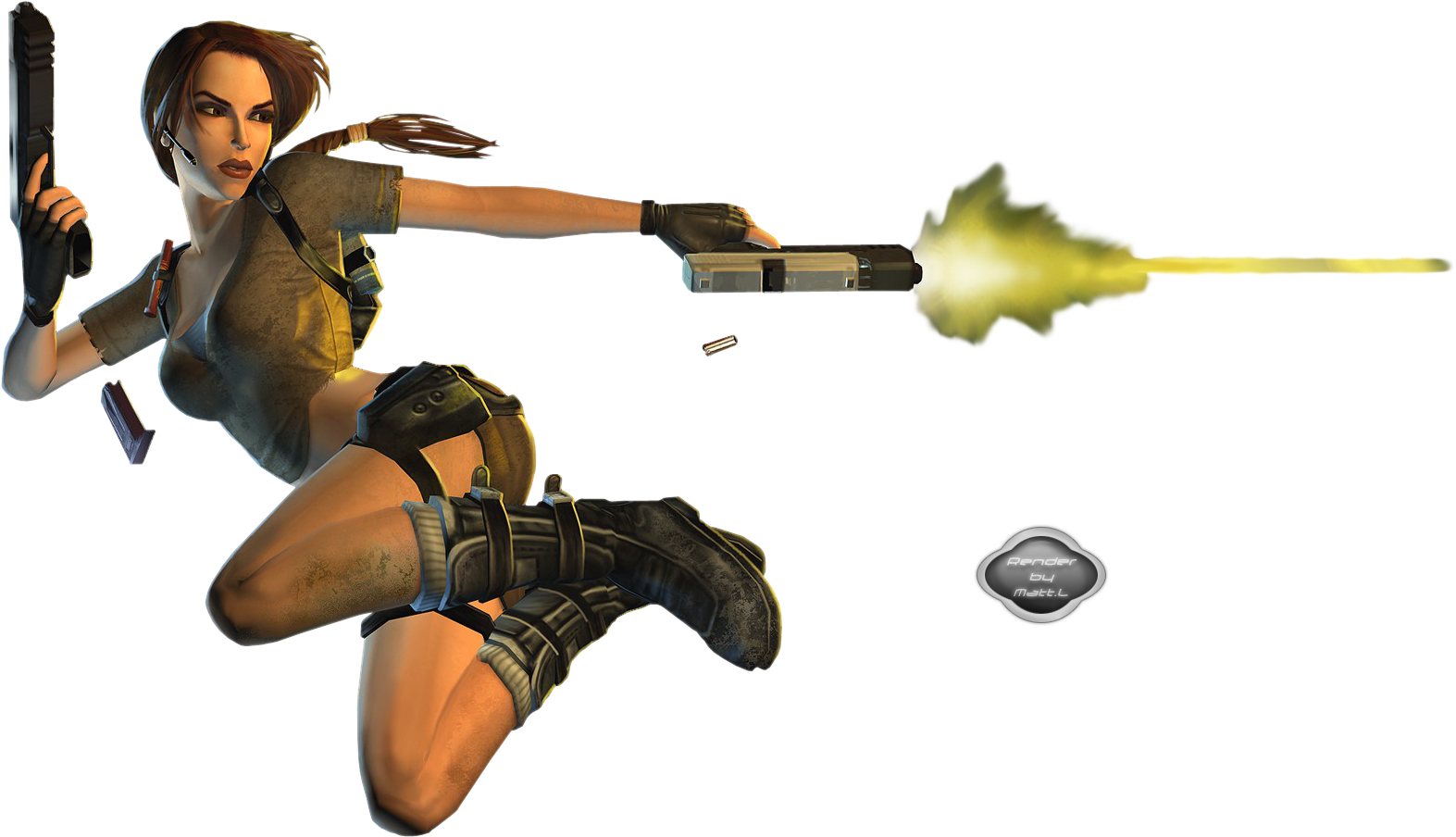 Lara Croft Action Shot PNG Image