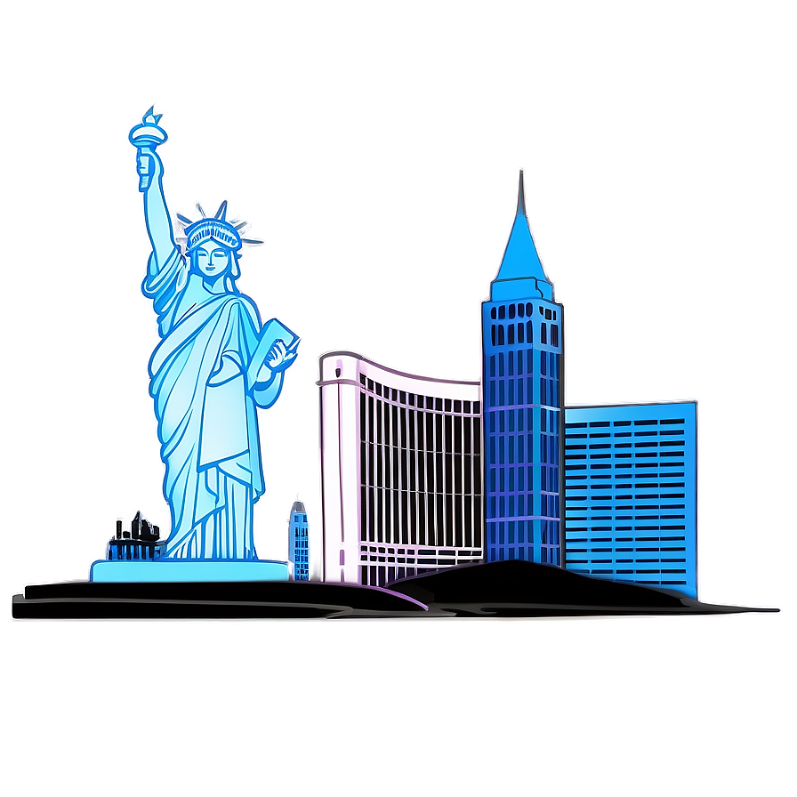 Las Vegas Skyline Drawing Png Wdj14 PNG Image