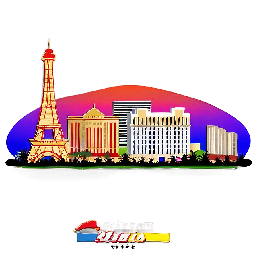 Las Vegas Skyline With Casino Png Xfw PNG Image