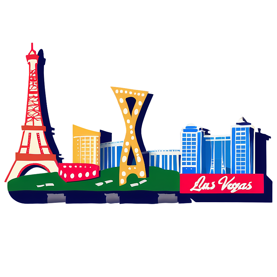 Las Vegas Skyline With Landmarks Png 97 PNG Image