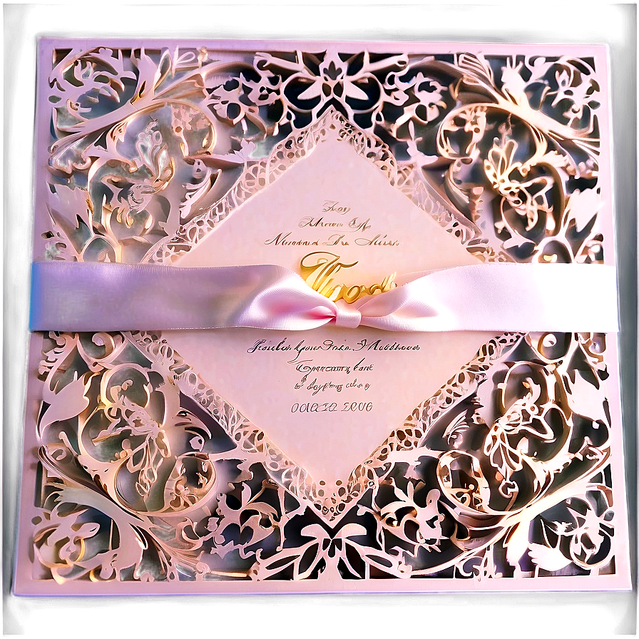 Laser Cut Wedding Invitation Png 05252024 PNG Image