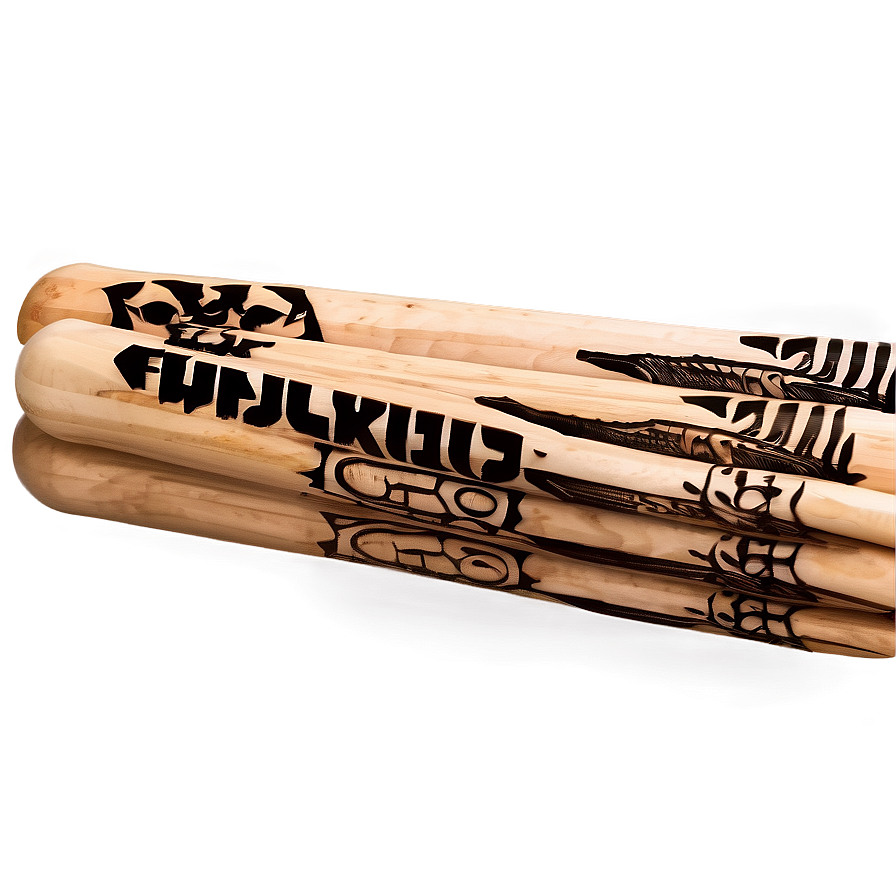 Laser Engraved Drumsticks Png 1 PNG Image