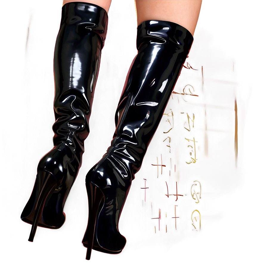 Latex Thigh High Boots Png Hgp PNG Image