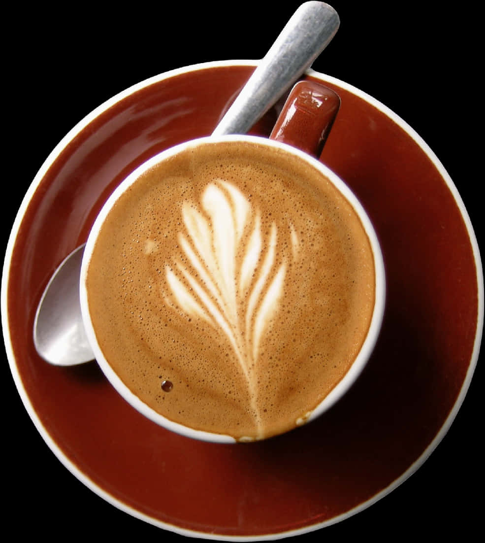 Latte Art Coffee Cup PNG Image