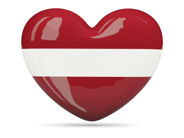 Latvian Flag Heart Shaped Icon PNG Image