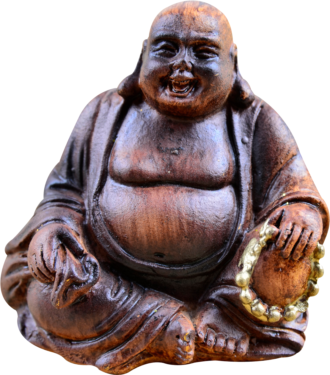 Laughing Buddha Statuette PNG Image