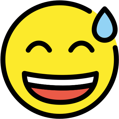 Laughing Emoji With Sweat Drop.png PNG Image