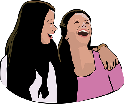 Laughing Friends Vector Illustration PNG Image