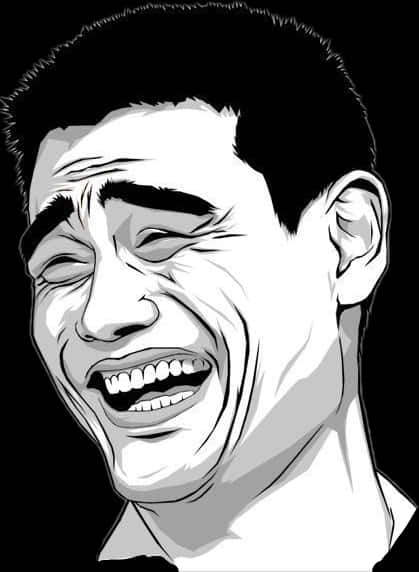 Laughing Man Meme Face Vector PNG Image