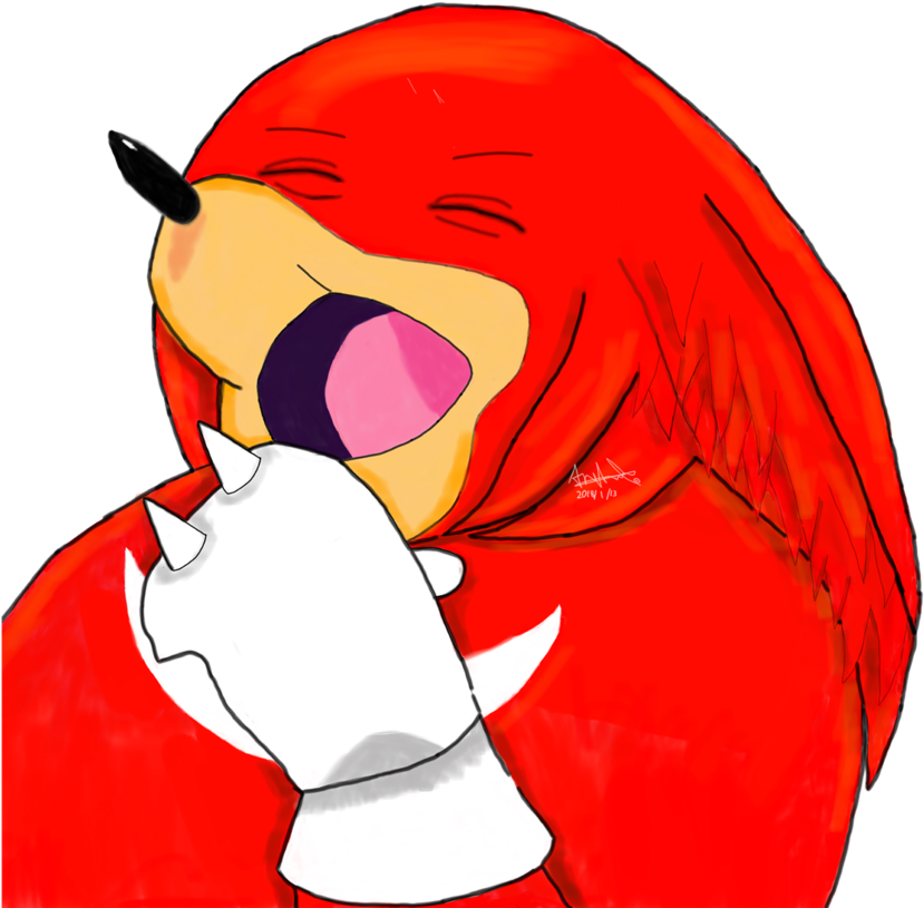 Laughing Red Echidna Artwork.png PNG Image