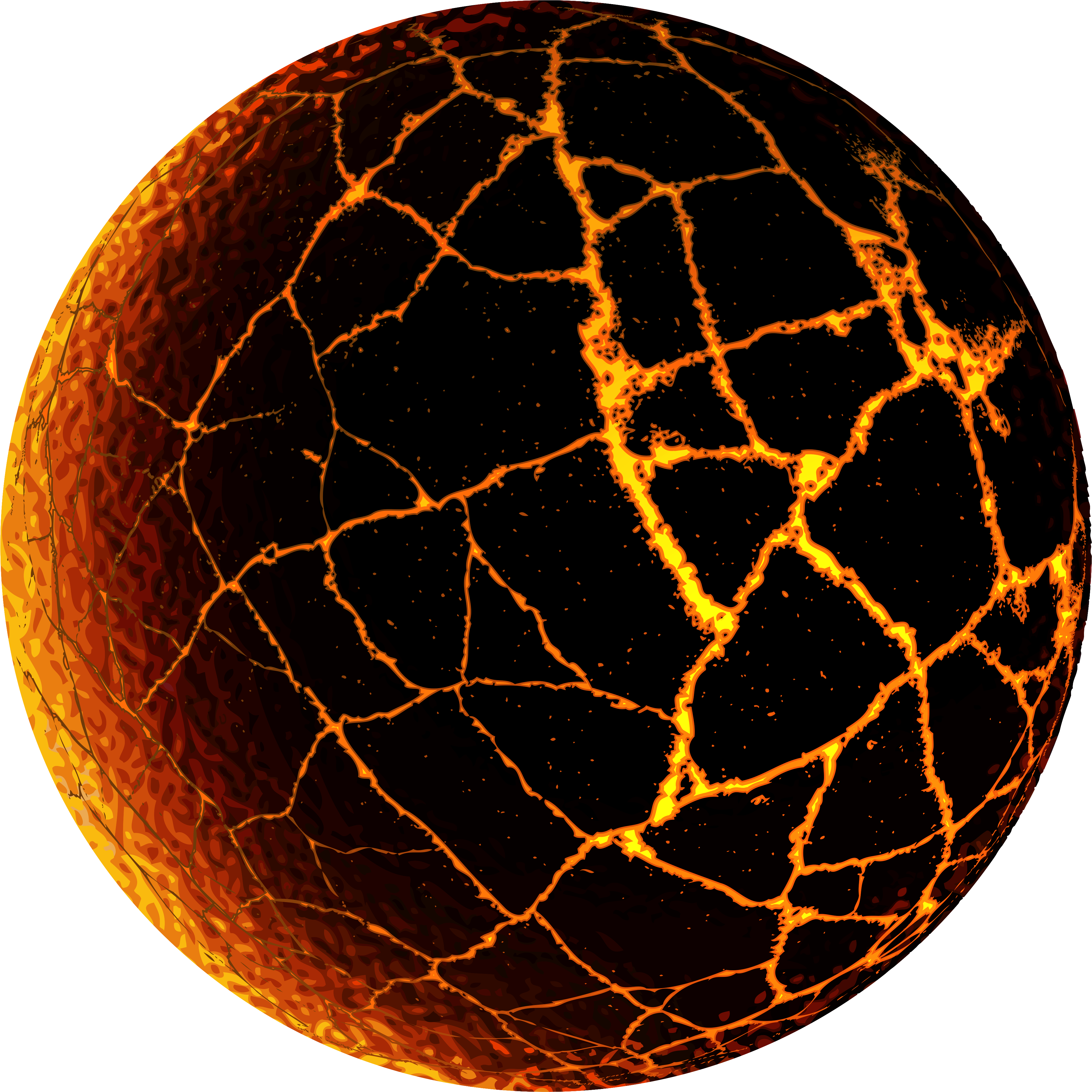 Lava Planet Cracked Surface PNG Image