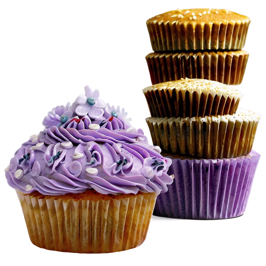 Lavender Cupcakes Png Ecr85 PNG Image