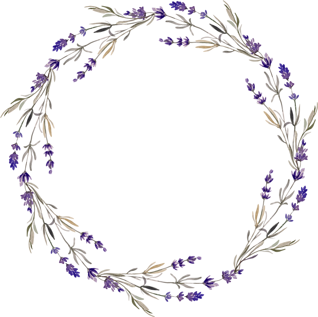 Lavender_ Floral_ Wreath_ Graphic PNG Image