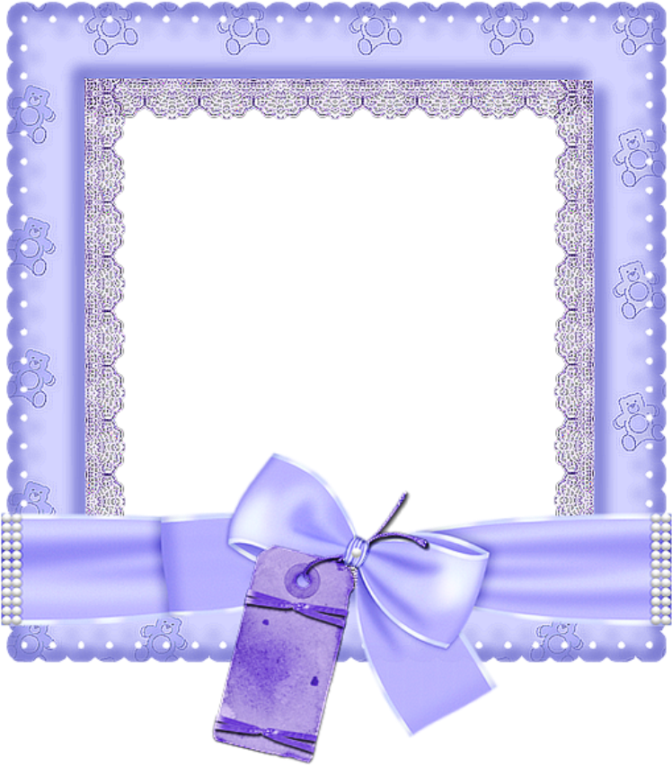 Lavender Framewith Bowand Tag PNG Image