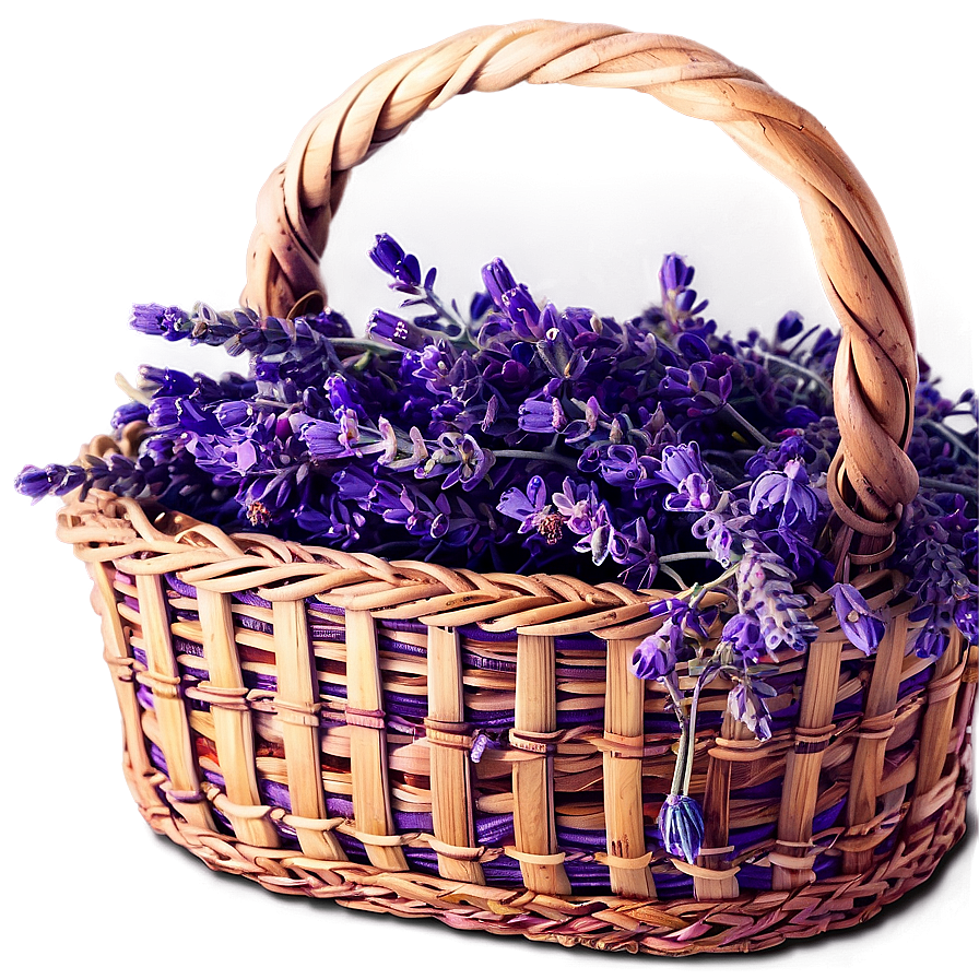 Lavender Harvest Basket Png Ggr PNG Image