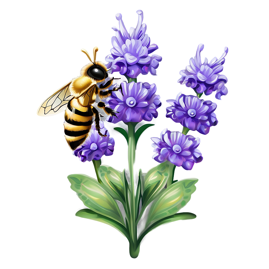 Lavender Honey Bee Garden Png Tno55 PNG Image