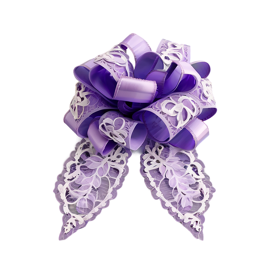 Lavender Lace Gift Bow Png Cft53 PNG Image