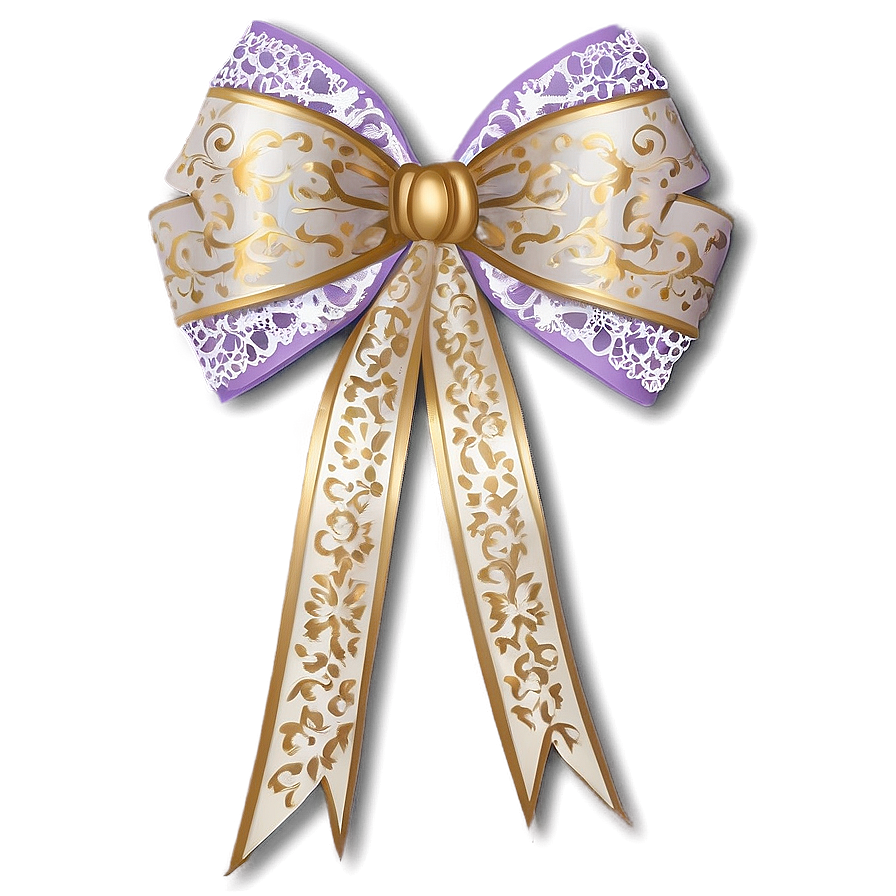 Lavender Lace Gift Bow Png Seb PNG Image