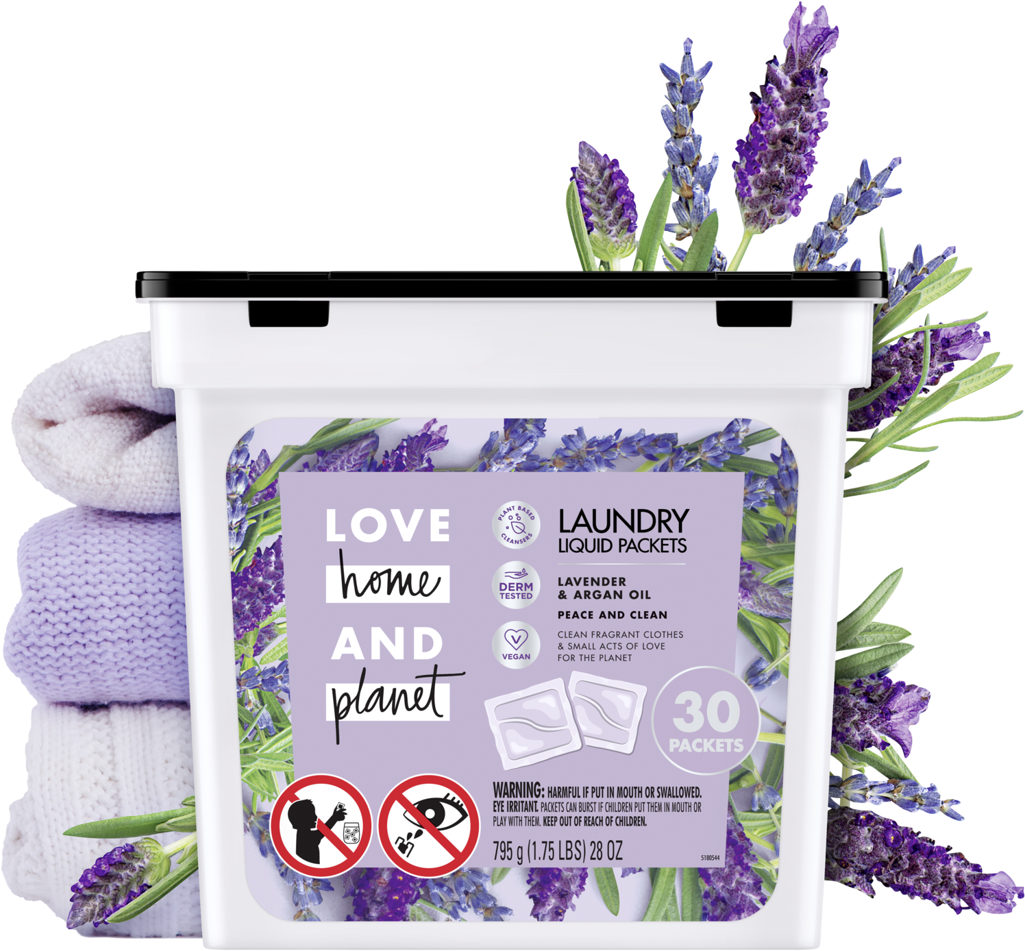 Lavender Laundry Pods Product Presentation PNG Image