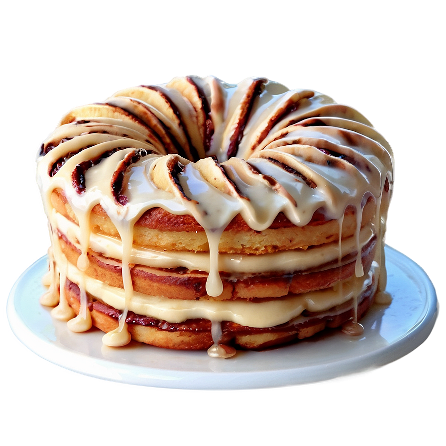 Layered Cinnamon Roll Cake Png Mvy PNG Image