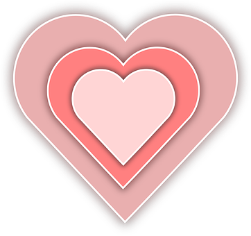 Layered Hearts Illustration PNG Image