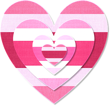 Layered Pink Hearts Valentines PNG Image