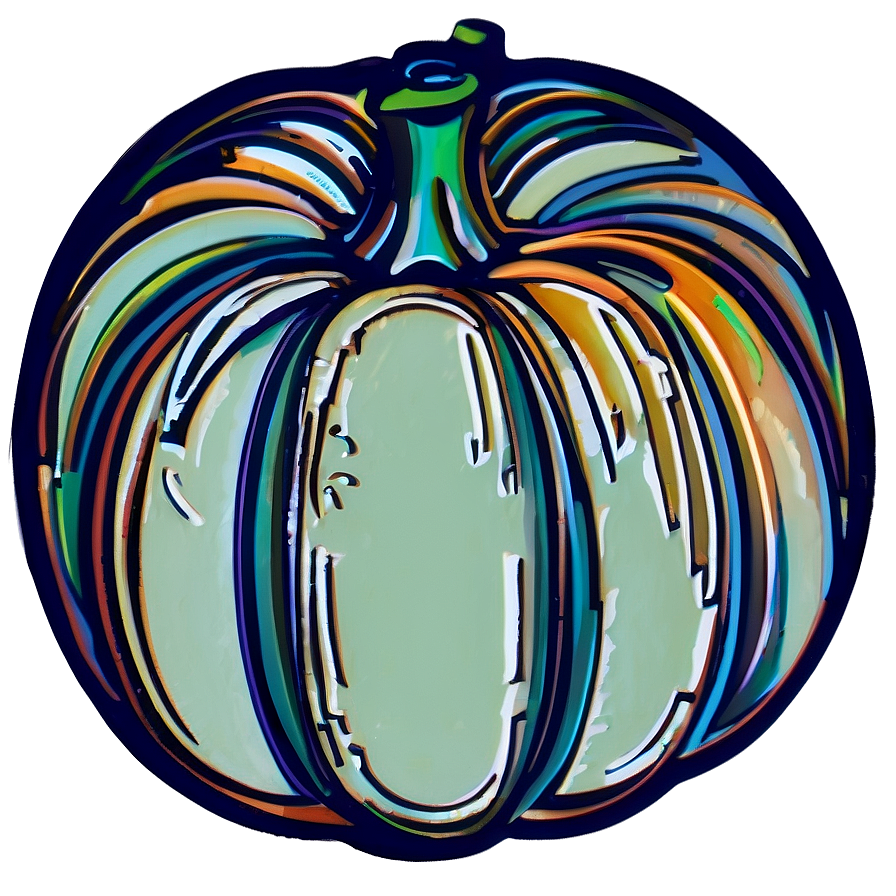 Layered Pumpkin Outline Art Png 71 PNG Image