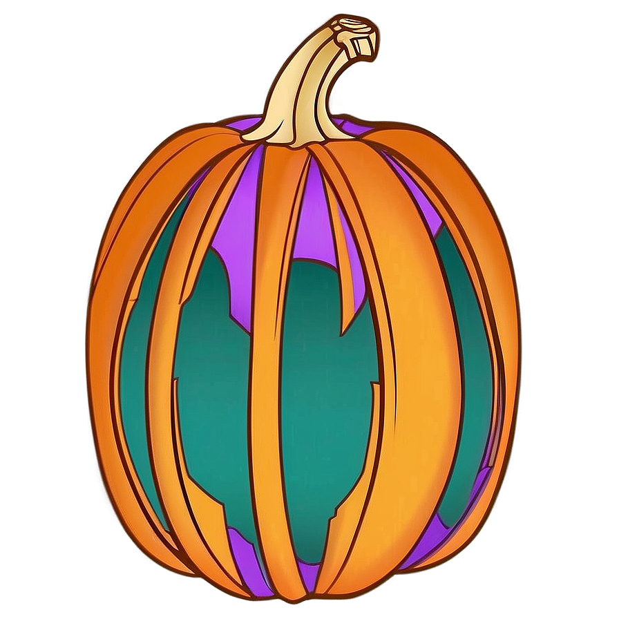 Layered Pumpkin Outline Art Png Tnr PNG Image