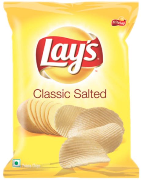 Lays Classic Salted Chips Package PNG Image