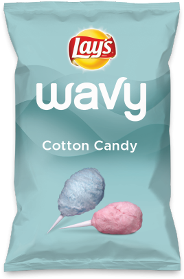 Lays Wavy Cotton Candy Flavor Chips Package PNG Image