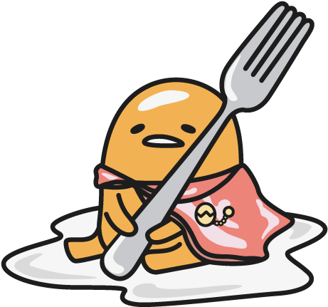 Lazy Egg Gudetamawith Forkand Blanket PNG Image