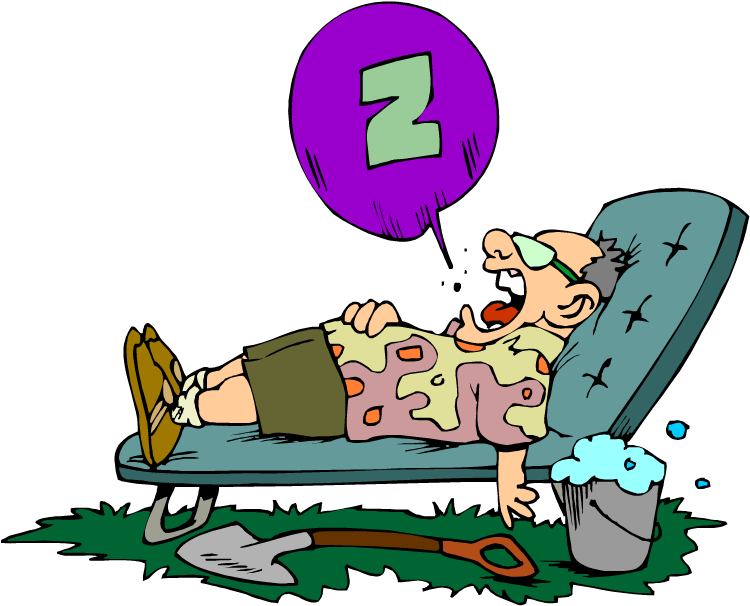 Lazy Gardener Nappingon Lawn Chair PNG Image