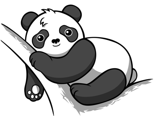 Lazy Panda Proud Illustration PNG Image